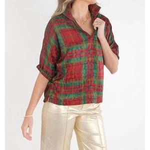 NEW EMILY MCCARTHY poppy top in plaid